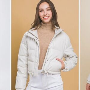 Love Tree Women's Light Gray Puffer Jacket
